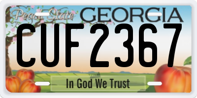 GA license plate CUF2367