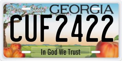 GA license plate CUF2422