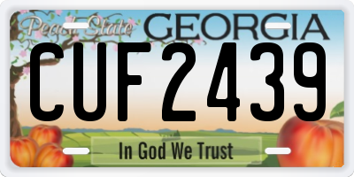 GA license plate CUF2439
