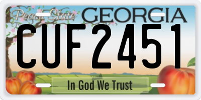 GA license plate CUF2451