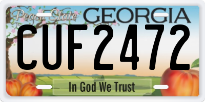 GA license plate CUF2472