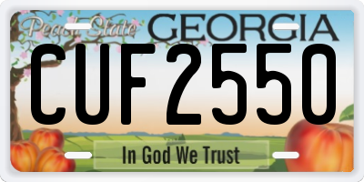 GA license plate CUF2550