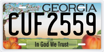 GA license plate CUF2559