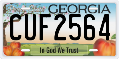 GA license plate CUF2564