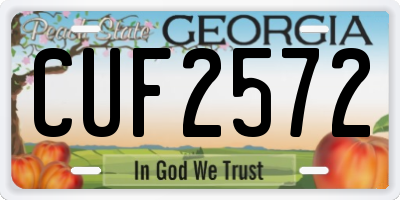 GA license plate CUF2572