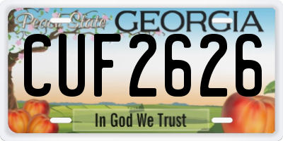 GA license plate CUF2626