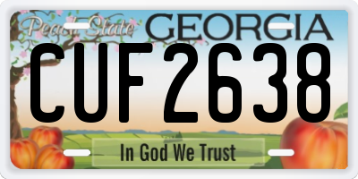 GA license plate CUF2638