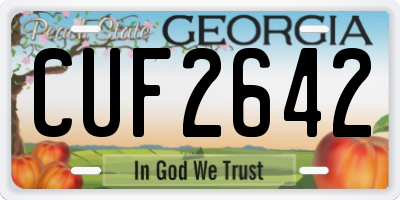 GA license plate CUF2642