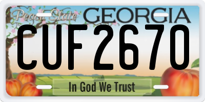 GA license plate CUF2670