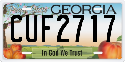 GA license plate CUF2717