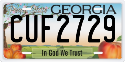 GA license plate CUF2729