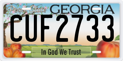 GA license plate CUF2733