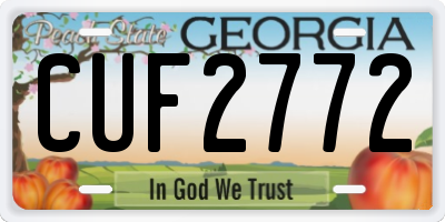 GA license plate CUF2772