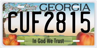 GA license plate CUF2815