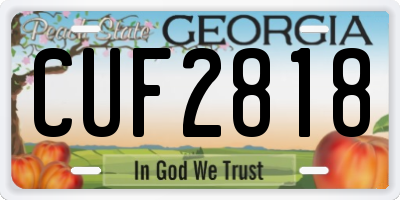GA license plate CUF2818