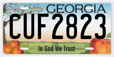 GA license plate CUF2823