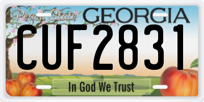 GA license plate CUF2831
