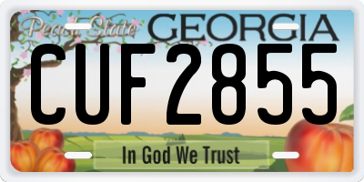 GA license plate CUF2855