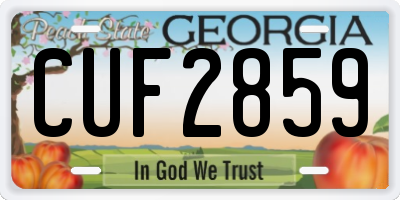 GA license plate CUF2859
