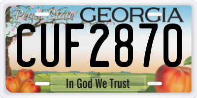 GA license plate CUF2870
