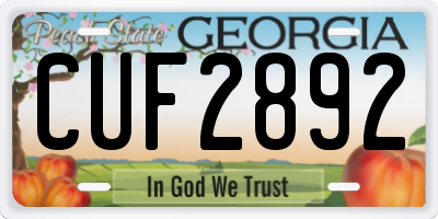 GA license plate CUF2892