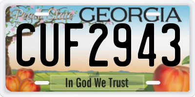 GA license plate CUF2943
