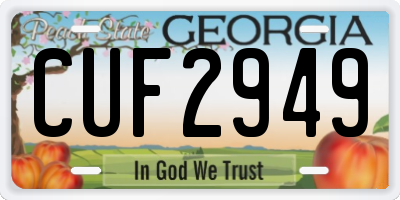 GA license plate CUF2949