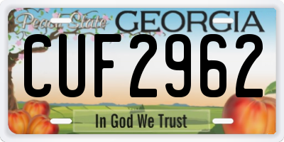 GA license plate CUF2962
