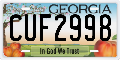 GA license plate CUF2998