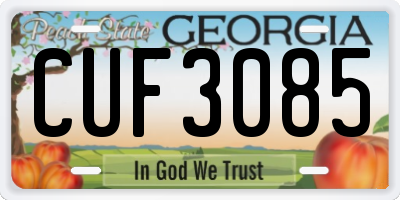 GA license plate CUF3085