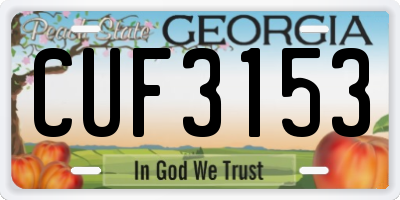 GA license plate CUF3153