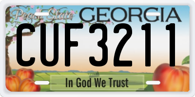 GA license plate CUF3211