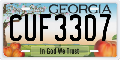 GA license plate CUF3307