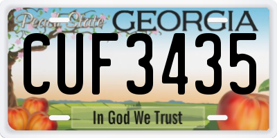 GA license plate CUF3435