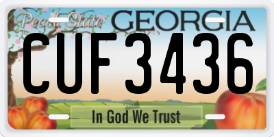 GA license plate CUF3436