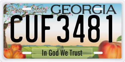 GA license plate CUF3481