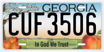 GA license plate CUF3506