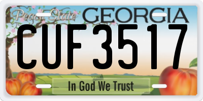 GA license plate CUF3517