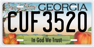 GA license plate CUF3520