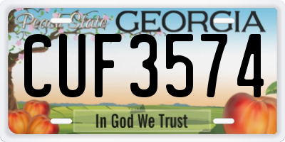 GA license plate CUF3574