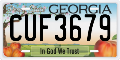 GA license plate CUF3679