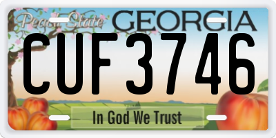 GA license plate CUF3746