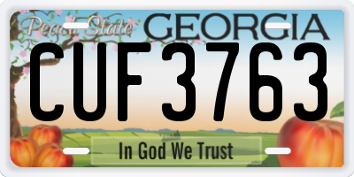 GA license plate CUF3763