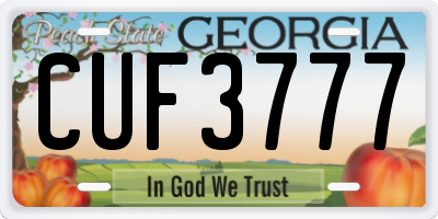 GA license plate CUF3777