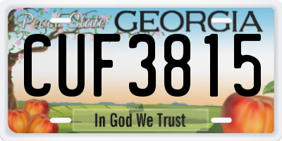 GA license plate CUF3815