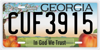 GA license plate CUF3915