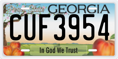 GA license plate CUF3954