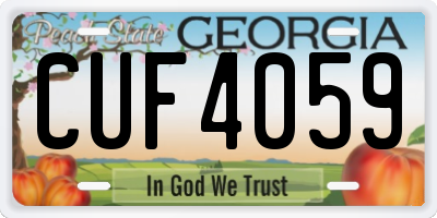 GA license plate CUF4059