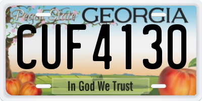 GA license plate CUF4130