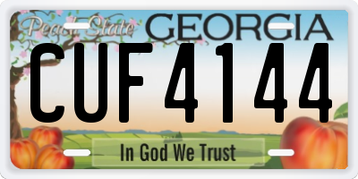 GA license plate CUF4144